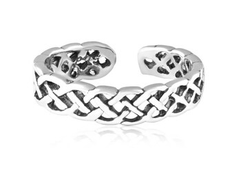 925 Solid Sterling Silver Woven Plait Toe Ring - Etsy