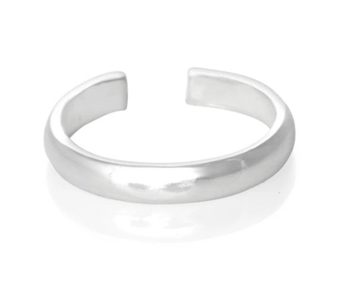 Sterling Silver 925 Adjustable Wide Plain Band Toe Ring Brand - Etsy