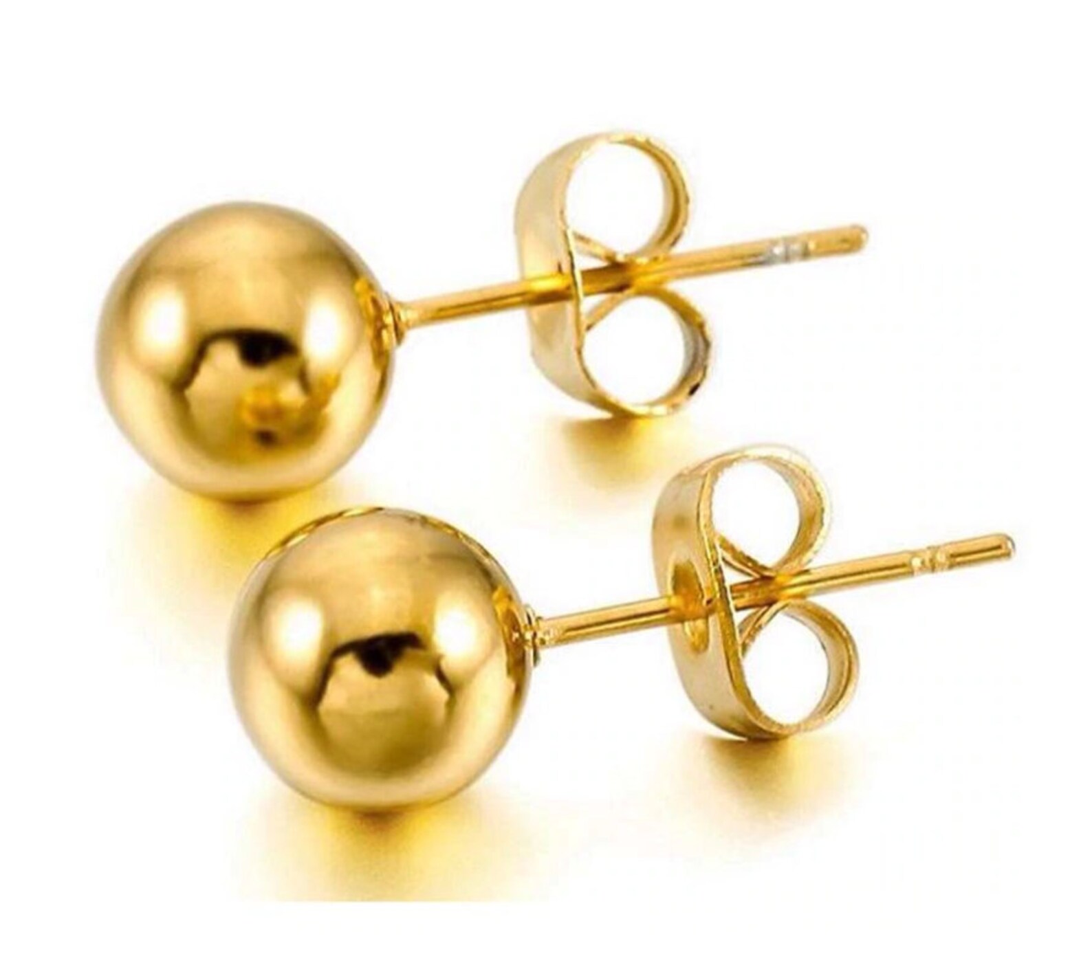 14K Solid Gold Ball Earrings / Ball Stud Earrings 2.0mm Etsy