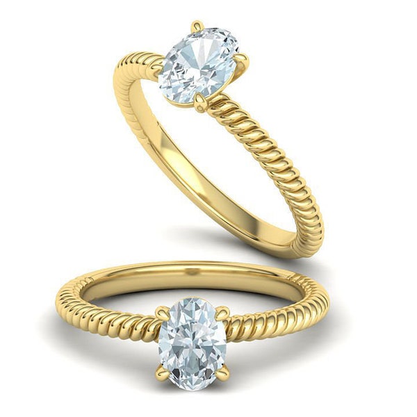 Rope Engagement Ring - Etsy