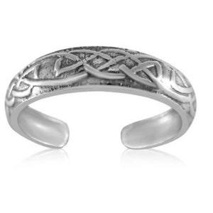 Sterling Silver 925 Adjustable Celtic Design Pattern Toe Ring Brand New