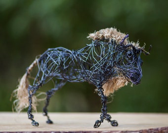 Collectible Figurine, Wire Decoration, Animal Figurine, Boho Decoration, Moose Decor, Steampunk Home Decor, African Figurine, Gift Idea