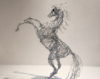 Arabian Silver Horse, Horse Sculpture, Wire Art, Father Gift, Graduation Gift, Animal Lover Gift, Wire Horse Collectibles, Horse Art