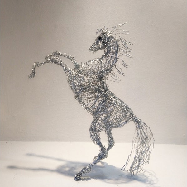 Arabian Silver Horse, Horse Sculpture, Wire Art, Father Gift, Graduation Gift, Animal Lover Gift, Wire Horse Collectibles, Horse Art