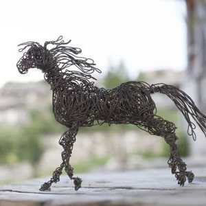 Father's Day Gift, Horse Sculpture, Birthday Gift, Horse Gift, Horse Art, Wire Art, Wire Animal Sculpture, Horse Decor, Horse Home Decor image 3