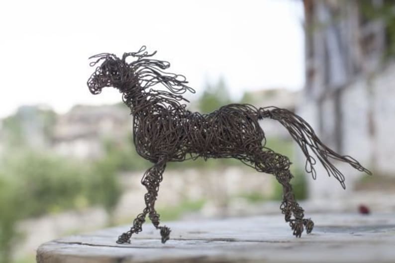 Father's Day Gift, Horse Sculpture, Birthday Gift, Horse Gift, Horse Art, Wire Art, Wire Animal Sculpture, Horse Decor, Horse Home Decor image 3