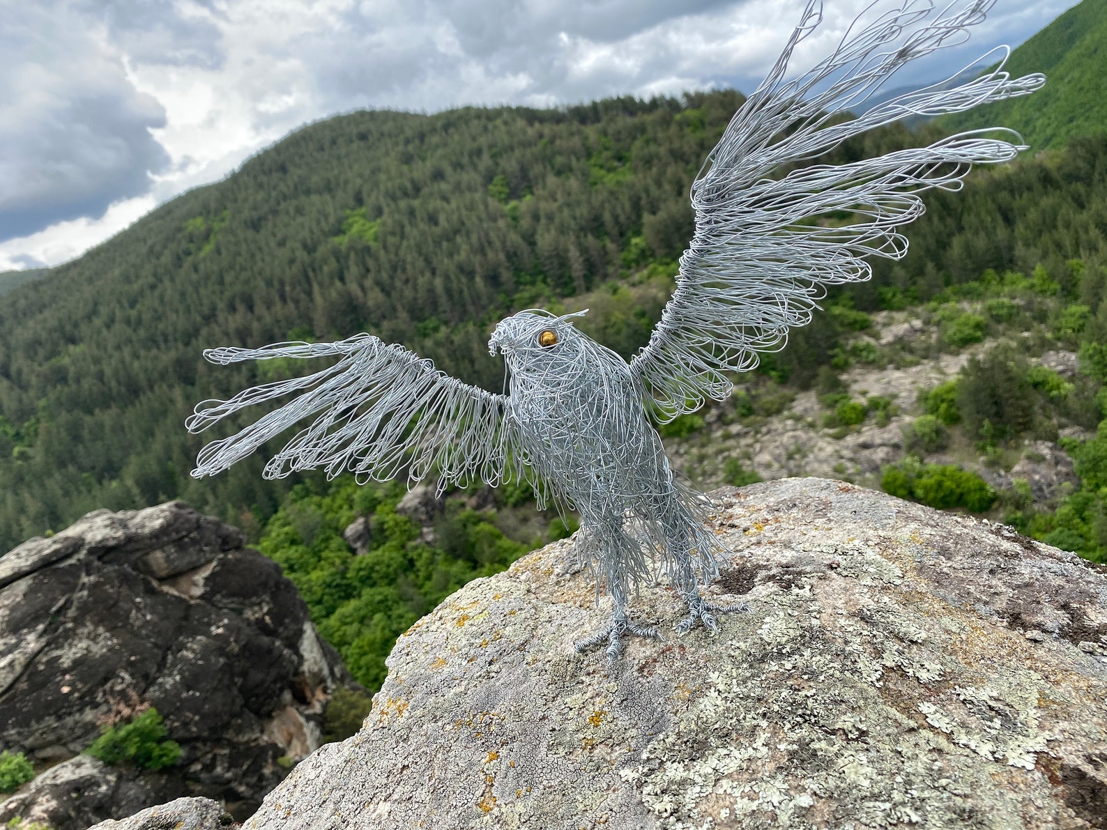 Eagle Sculpture Eagle Art Bird Art Wire Sculpture Fathers - Etsy UK
