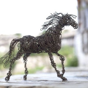 Father's Day Gift, Horse Sculpture, Birthday Gift, Horse Gift, Horse Art, Wire Art, Wire Animal Sculpture, Horse Decor, Horse Home Decor image 1