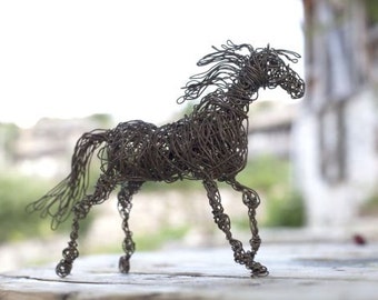 Father's Day Gift, Horse Sculpture, Birthday Gift, Horse Gift, Horse Art, Wire Art, Wire Animal Sculpture, Horse Decor, Horse Home Decor