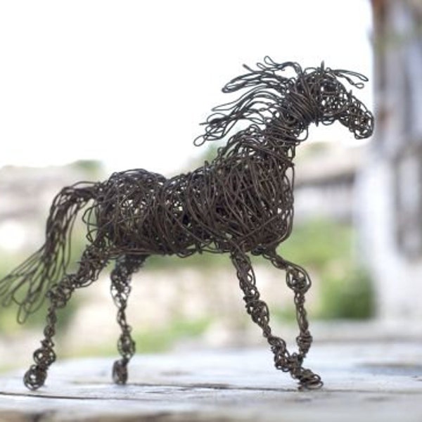 Father's Day Gift, Horse Sculpture, Birthday Gift, Horse Gift, Horse Art, Wire Art, Wire Animal Sculpture, Horse Decor, Horse Home Decor