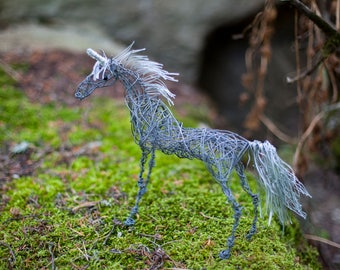 Unicorn Horse, Fantasy Animal, Horse Figurine, Unicorn Sculpture, Gift For Her, Wired Animal Horse, Mythical Creatures, Wired Art