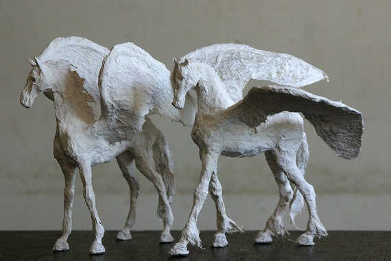 conductor Escoba algas marinas Escultura de caballo escultura de papel Mache regalo de - Etsy España