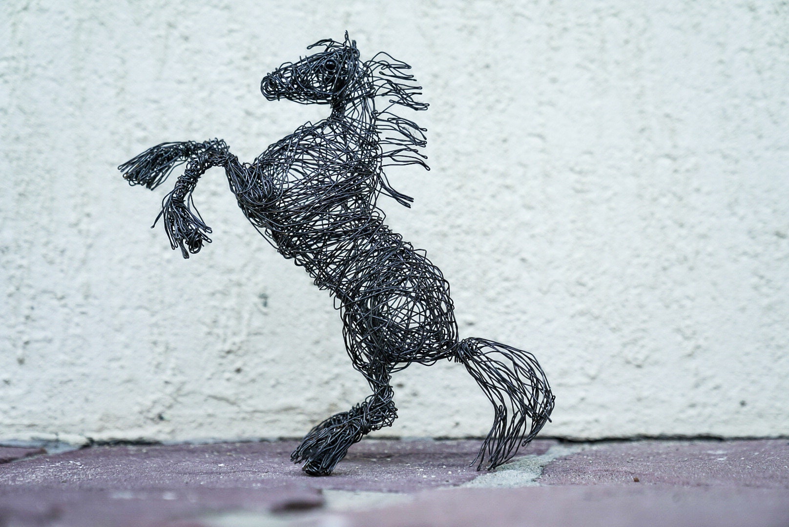 クライズデール馬、馬の彫刻、ワイヤー馬、ワイヤーアート、馬好きへの