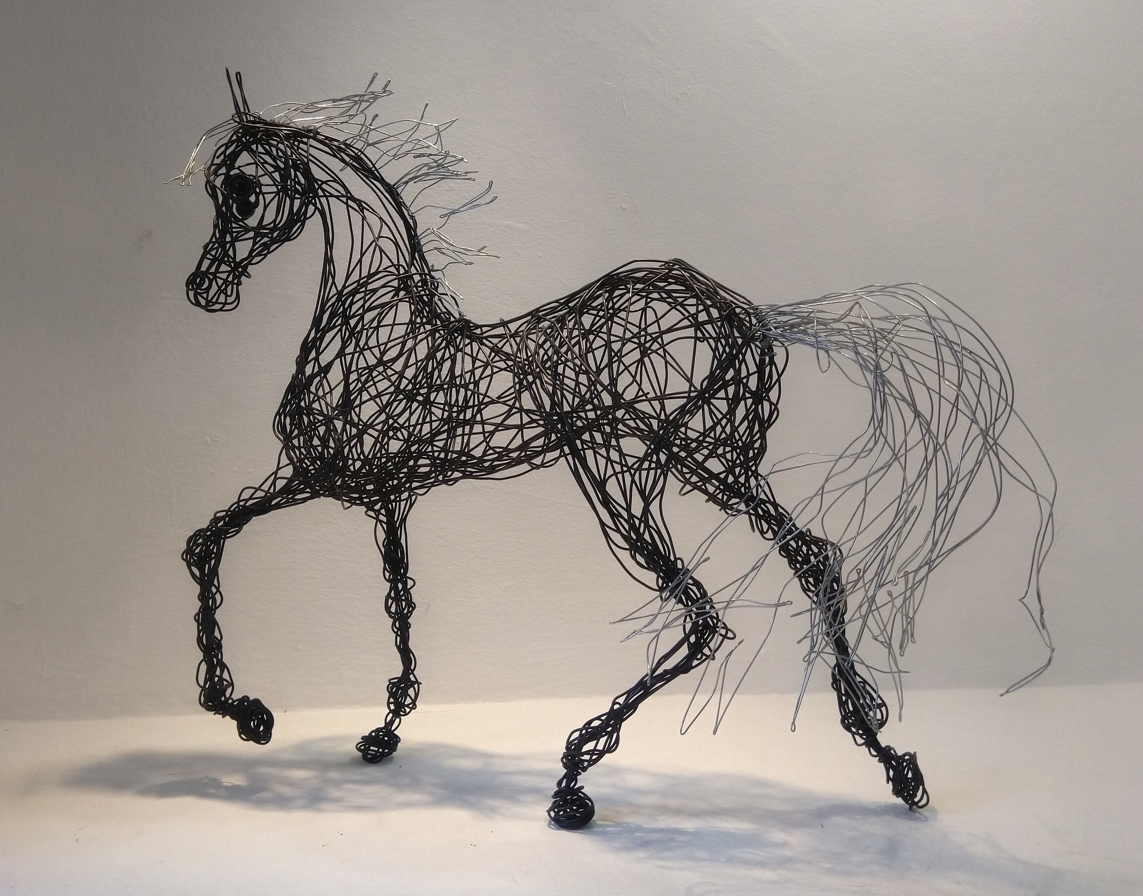 Arabian Black Horse, Horse Sculpture, Wire Art, Father Gift, Graduation Gift, Animal Lover Gift, Wire Horse Collectibles, Horse Art