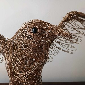 Crow Sculpture, Raven Sculpture, Wire Animal, Bird Figurine, Wire Sculpture, Bird Lover Gift, Animal Sculpture, Bird Collectible image 2