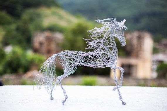 Metal Art Sculpture, Crystal Wire Art, Unicorn Gift, Unicorn