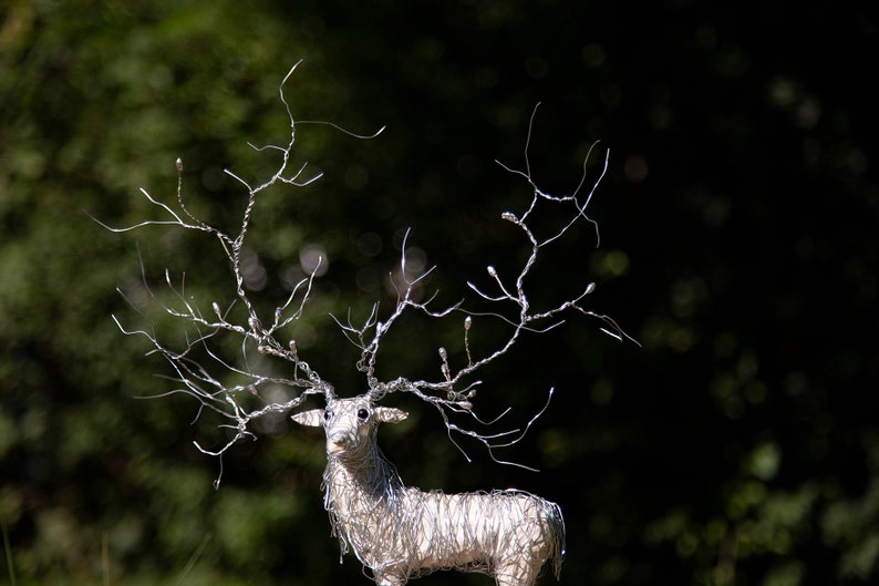 Deer Sculpture Deer Decor Home Gift Wire Art Christmas - Etsy