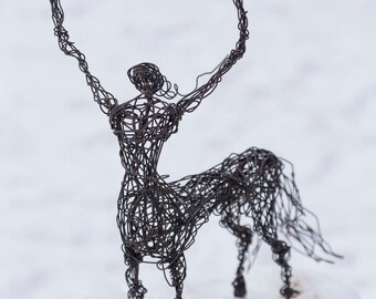 Centaur, Mythological Art, Horse Figurine, Wire Animal, Greek Mythology Art, Horse Sculpture, Horse Lover Gift, Fantasy Animal Art