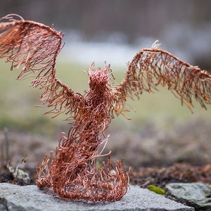Phoenix Bird, Wire Animal Bird, Mythical Creature, Fantasy Art, Wire Figurine, Bird Sculpture, Greek Mythology, Bird Figurine, Birthday Gift