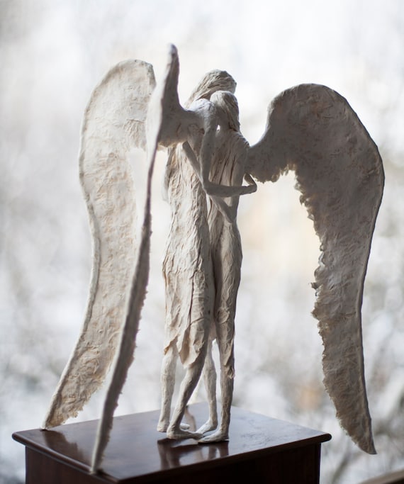 Angels Statue, Miniature People, Angels Paper Figurine, Romantic Decor, Wedding Gift, Romantic Gift, Angels Decoration, Angel Home Decor