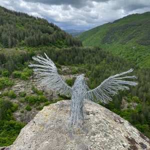 Eagle Sculpture, Eagle Art, Bird Art, Wire Sculpture, Fathers Gift, Freedom Art, Wire Bird, Animal Figurine