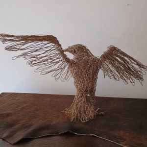 Crow Sculpture, Raven Sculpture, Wire Animal, Bird Figurine, Wire Sculpture, Bird Lover Gift, Animal Sculpture, Bird Collectible image 3