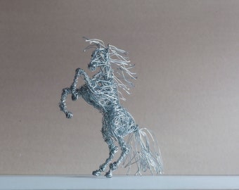 Wire Horse, Horse Sculpture, Silver Horse, Gift Idea, Horse Figurine, Metal Decor, Horse Lover Gift, Horse Art, Birthday Gift, Steampunk