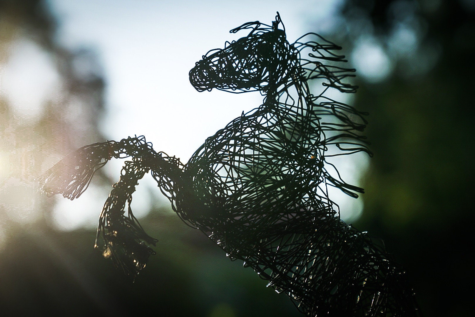 クライズデール馬、馬の彫刻、ワイヤー馬、ワイヤーアート、馬好きへの