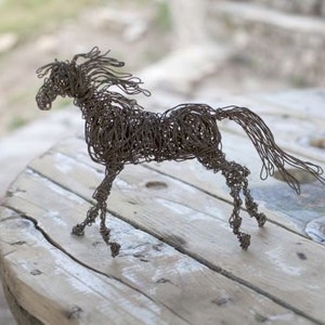 Father's Day Gift, Horse Sculpture, Birthday Gift, Horse Gift, Horse Art, Wire Art, Wire Animal Sculpture, Horse Decor, Horse Home Decor image 2