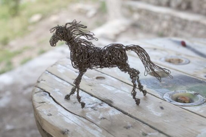 Father's Day Gift, Horse Sculpture, Birthday Gift, Horse Gift, Horse Art, Wire Art, Wire Animal Sculpture, Horse Decor, Horse Home Decor image 2