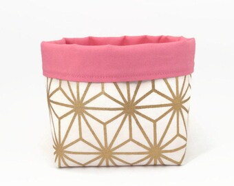 Storage basket, Gold, Storage bin, Fabric basket, Bathroom storage, House warming gift, Home organise, Gold storage basket, Nursery storage
