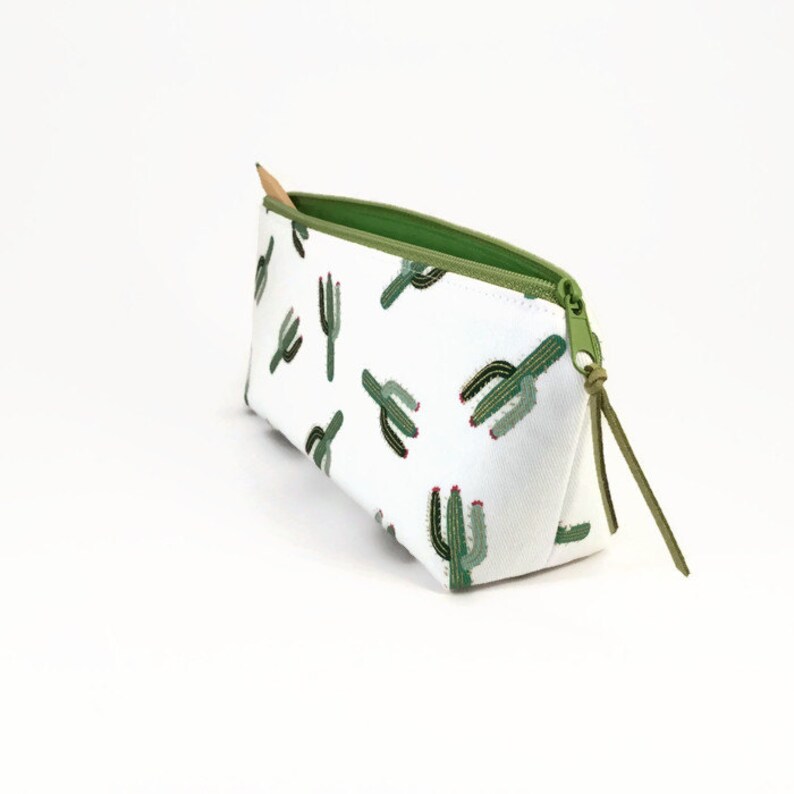 Cactus Pencil Case Pouch School Supplies Desk Image 0