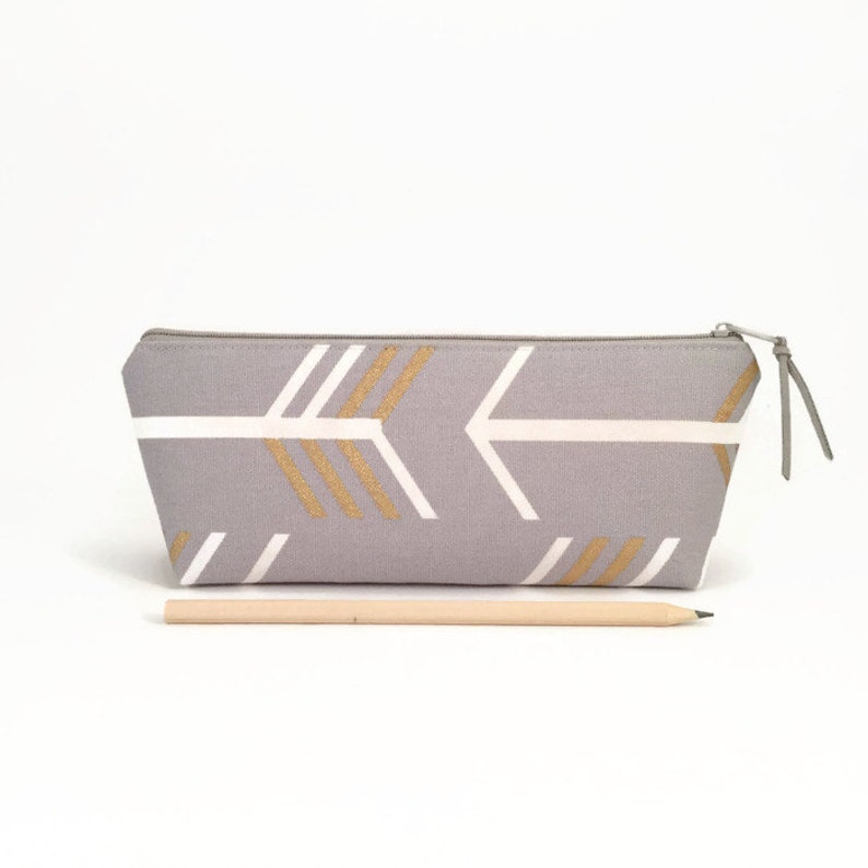 Pencil Case Arrows Pouch Gold Desk Organisation Image 0