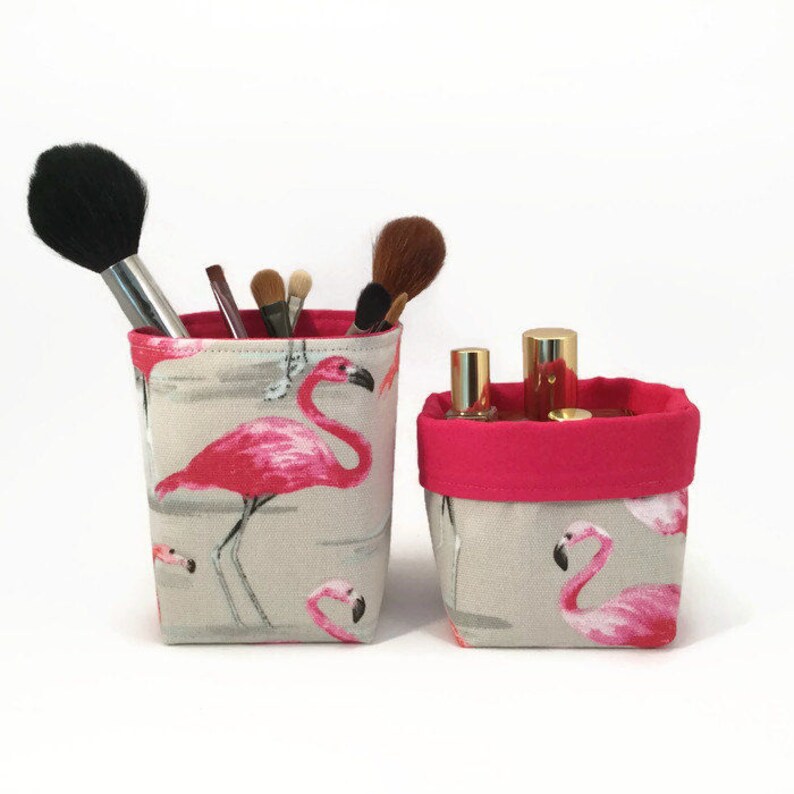 Makeup organiser Pencil holder Makeup brush holder Flamingo Bathroom organiser Flamingo gift Storage basket Pencil cup Pen holder