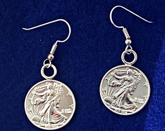 Mini Walking Liberty 1/10 Oz .999 Fine Silver Commemorative Coin Earrings