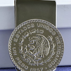 Mexikanische Silber Un Peso Münze Geldklammer