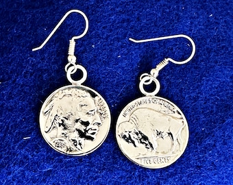 Buffalo Nickel Coin Earrings