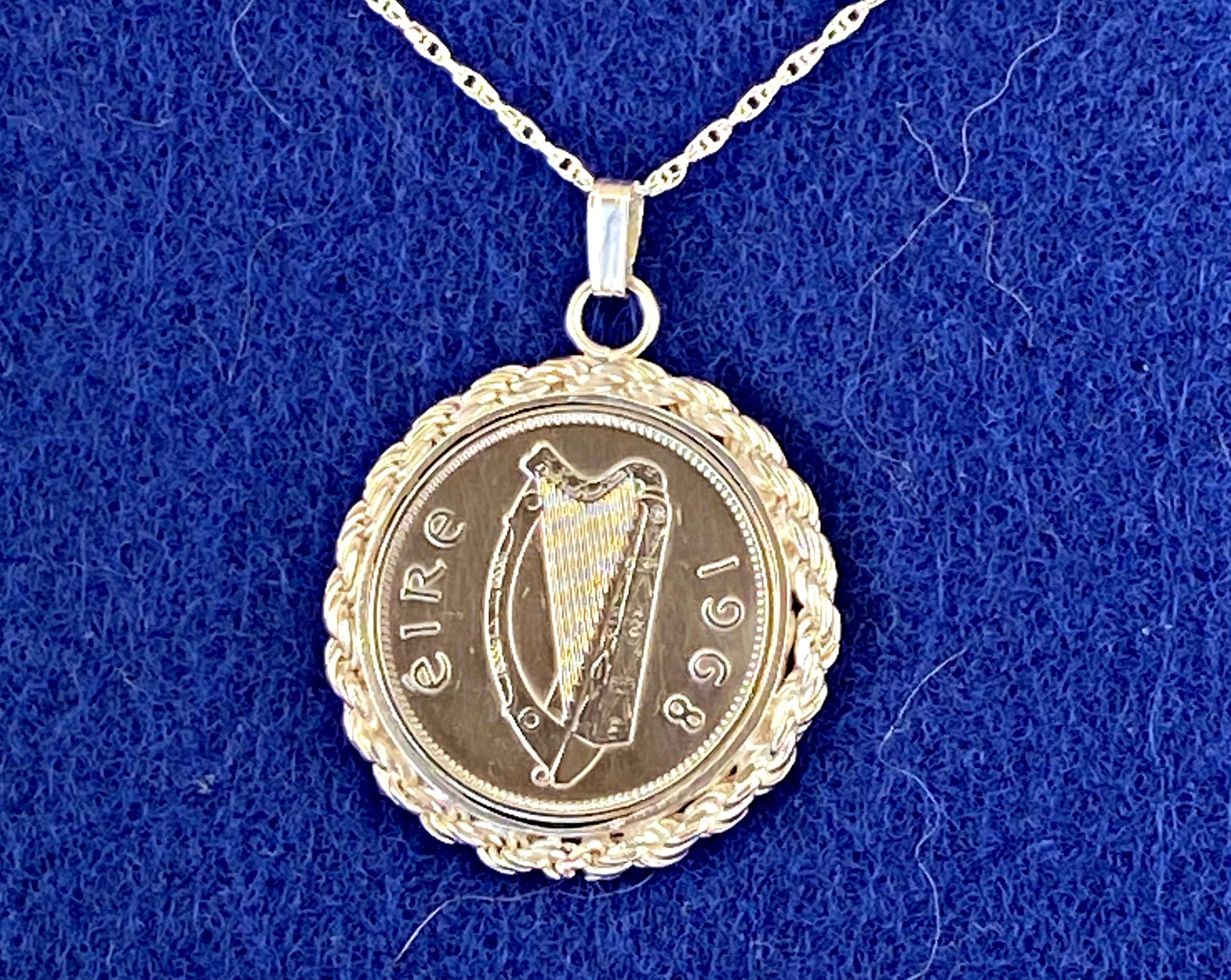 Irish harp cheap coin necklace