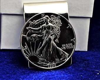 Handmade Hinged U.S. Silver Eagle Coin Money Clip