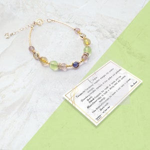 Alien 14k gold filled Handmade Natural Jade Tanzanite Rainbow Moonstone Moldavite Confidence Positive energy Protection Energy Stone Bracelet