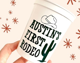 First Rodeo Birthday Party Cups, First Birthday Party Cups, Personalized First Rodeo Birthday Party Cups, My 1st Rodeo Party Decor