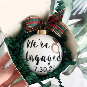 Engagement Ornament, Personalized Engagement Ornament, We're Engaged Ornament, Engagement Gift, Wedding Gift, Engagement Party Gift