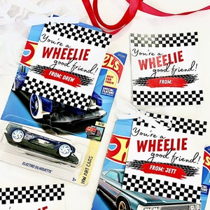 Car Themed Valentines, Printable Valentine Tags, Hot Wheels Valentines ...