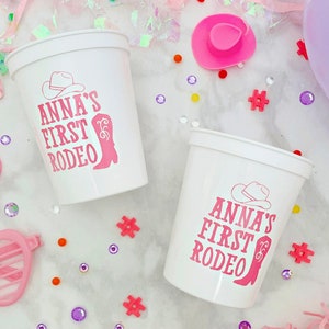 First Rodeo Birthday Party Cups, First Birthday Party Cups, Personalized First Rodeo Birthday Party Cups, My 1st Rodeo Party Decor