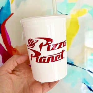 Pizza Planet Party Cups, Toy Story Themed Birthday Party, Pizza Planet Party Decor, Kids Party Cups, Two Infinity & Beyond Birthday