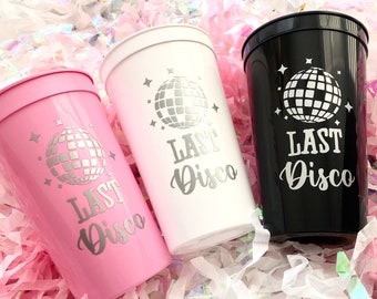 Last Disco Bachelorette Party Cups, Disco Themed Bachelorette Party, Disco Cowgirl Bachelorette Party, Bridesmaids Cups, Disco Ball Cups