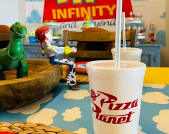 Pizza Planet Party Cups, Toy Story Birthday Decor