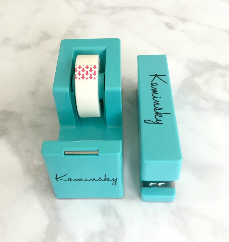Personalized Desk Set Stapler and Tape Dispenser Set Etsy