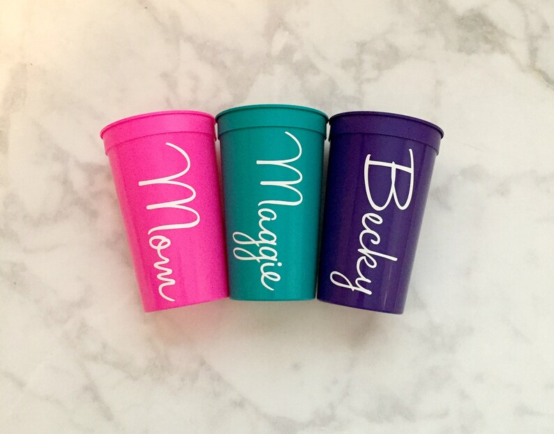 Personalized Cups Bachelorette Party Cups Bridesmaids Cups Etsy