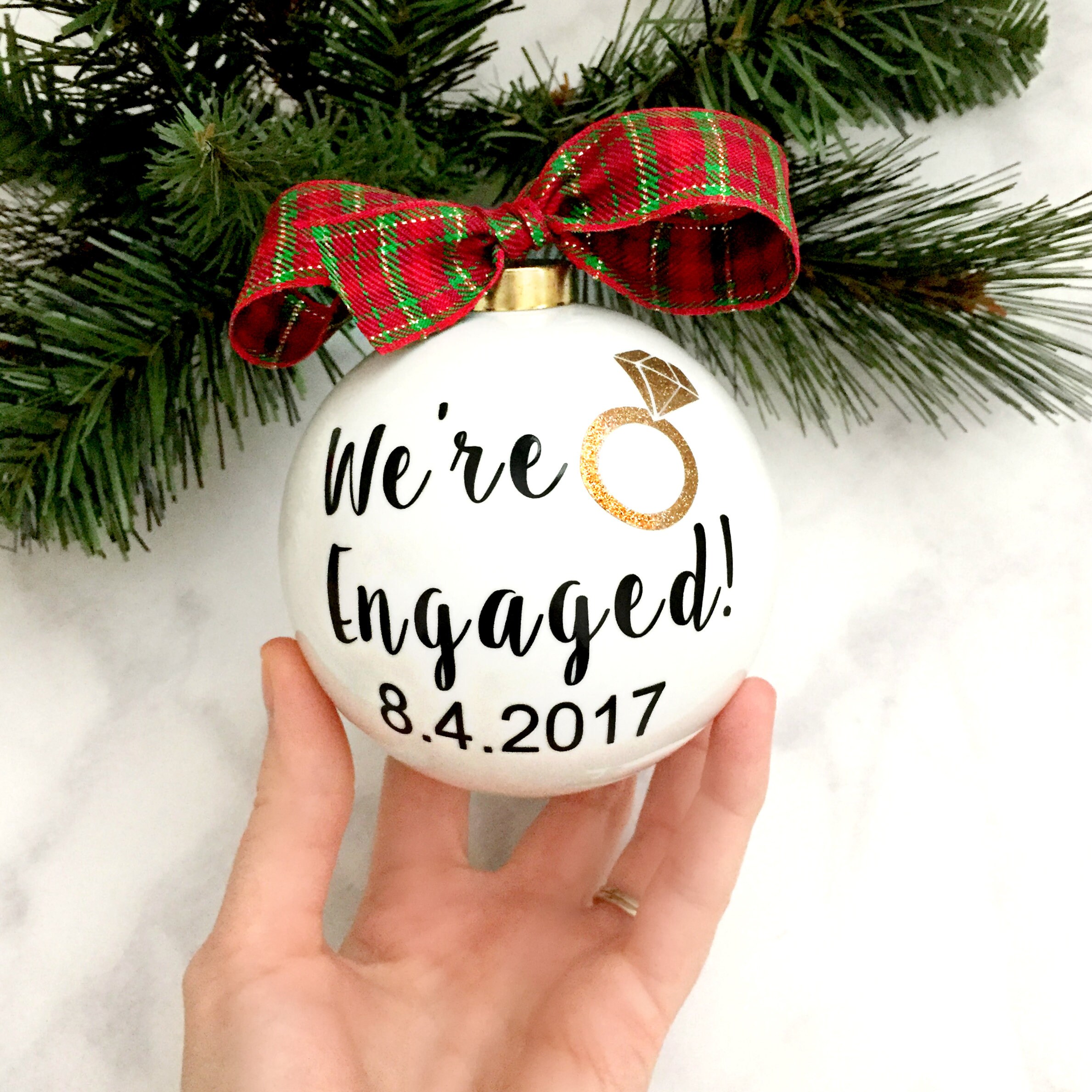Engagement Ornament Personalized Engagement Ornament Etsy